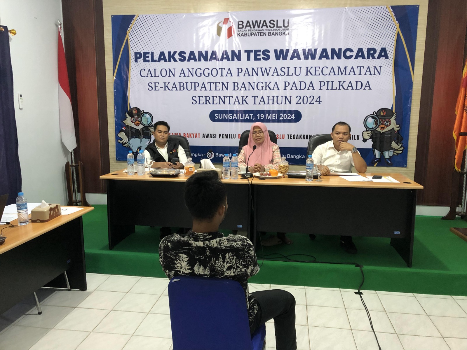 Seleksi Wawancara Panwascam Pemilihan Serentak Tahun 2024 di Sekretariat Bawaslu Kabupaten Bangka