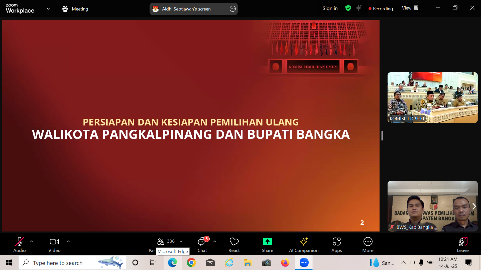 tampilan zoom meeting